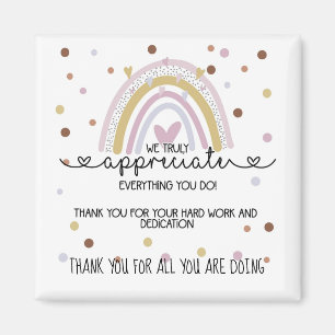 Imã thank you team staff gift editable message