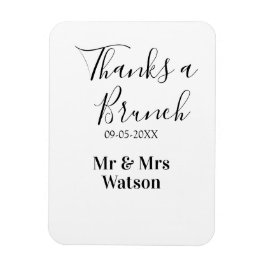 Ímã Thanks a brunch post wedding name date simple 