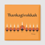 Imã Thanksdokah Turkey Menorah Magnet<br><div class="desc">PRLimages é uma divisão de Paintings por Rachel Lowry.</div>