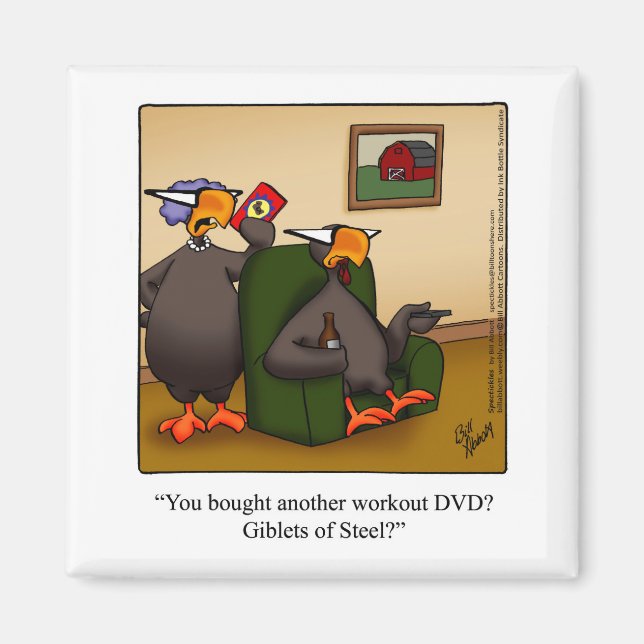 Imã Thanksgiving Humor "Giblets of Steel" Magnet Gift (Frente)