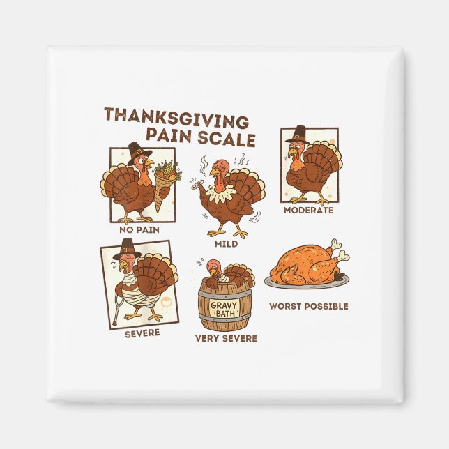 Imã Thanksgiving Pain Scale Turkey Funny Nurse Medical (Frente)
