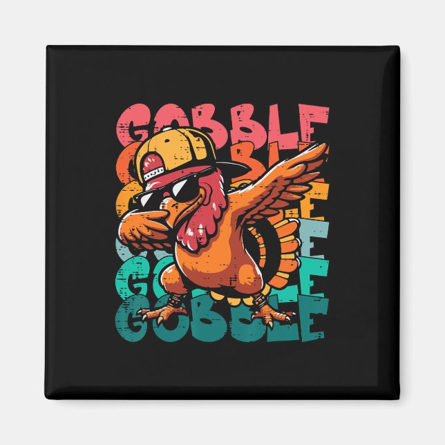 Imã Thanksgiving Turkey Dab Gobble Funny Toddler Boys  (Frente)