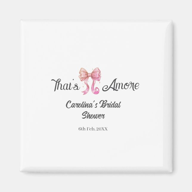 Imã that's amore bridal shower pink retro bow boho nam (Frente)