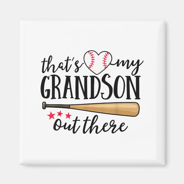 Imã That's My Grandson Out There Baseball Grandma Squa (Frente)