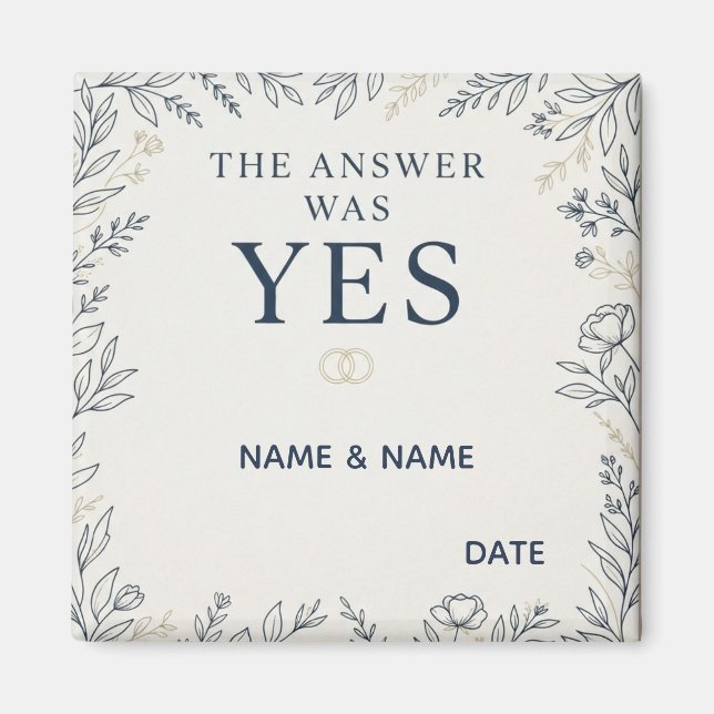 Imã The Answer Was Yes Romantic Marriage Proposal (Frente)