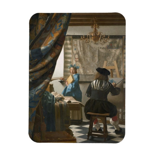 Ímã The Artist's Studio, c.1665-66 (óleo na canvas) (Vertical)