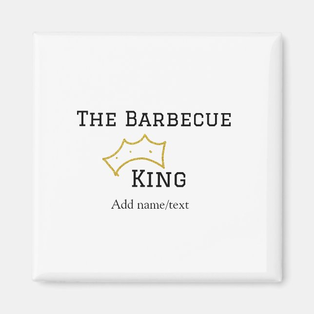 Imã The Barbecue king crownadd name text cooking best  (Frente)