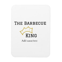 Ímã The Barbecue king crownadd name text cooking best