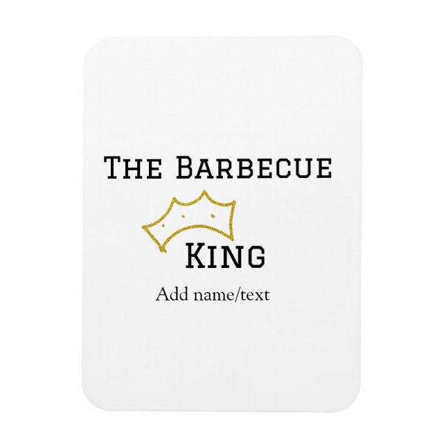 Ímã The Barbecue king crownadd name text cooking best  (Vertical)