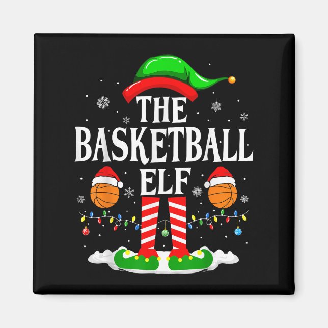 Imã The Basketball Elf Bball Xmas Basketball Christmas (Frente)