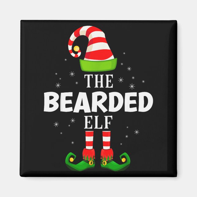 Imã The Bearded Elf Christmas Pjs Matching Pajama  (Frente)