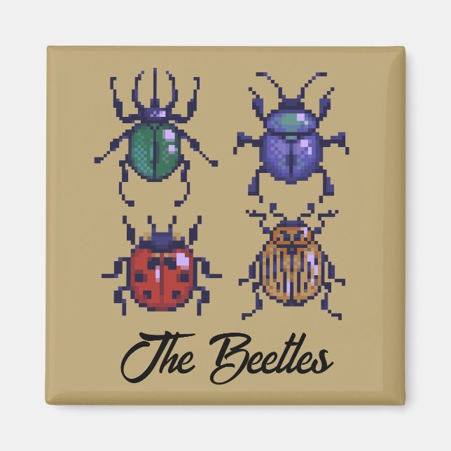 Imã The Beetles, pixelart (Frente)