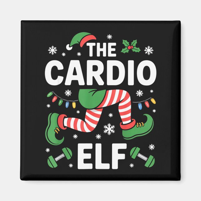 Imã The Cardio Elf Funny Fitness Christmas Gym Workout (Frente)