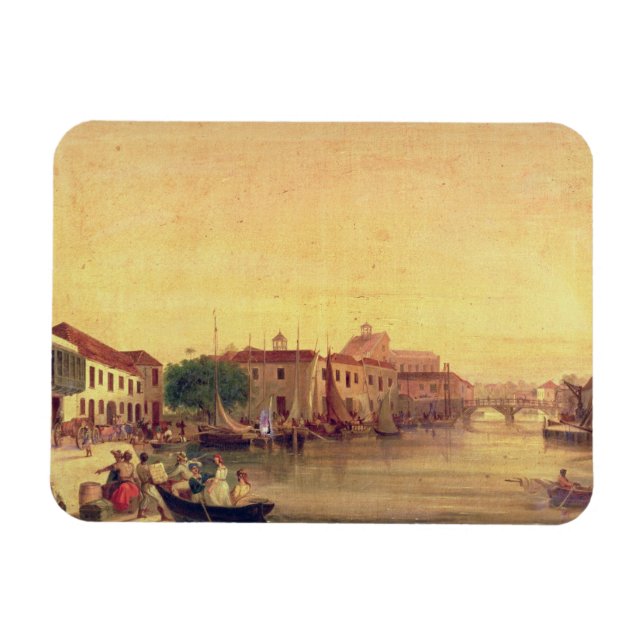 Ímã The Careenage, Bridgetown, Barbados, c.1848 (Horizontal)