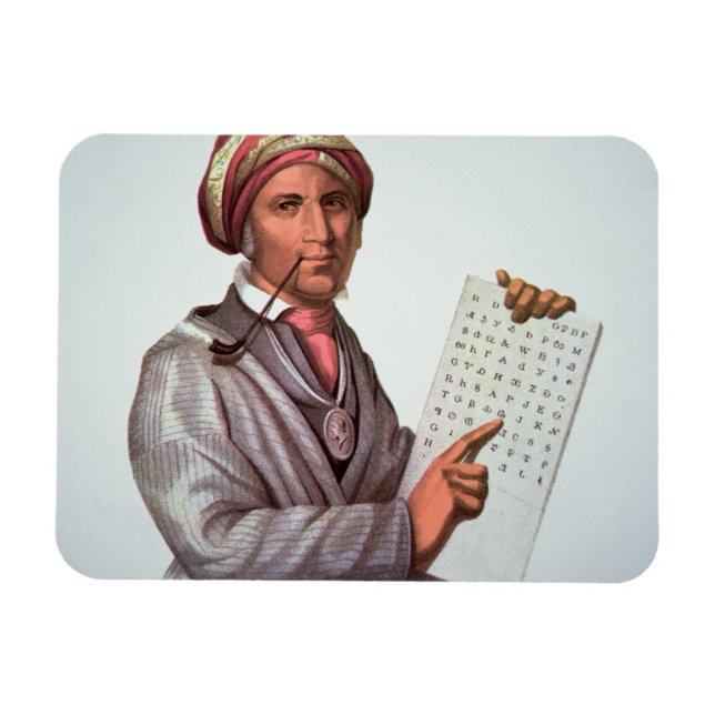 Ímã The Cherokee Scholar, Sequoyah (1776-1843) (cor) (Horizontal)