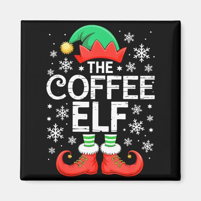 Imã The Coffee Elf Shirt Men Women Family Matching Chr (Frente)