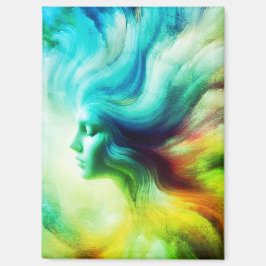 Imã The Colorful Wispy Angel on Front of a 'Fridge  