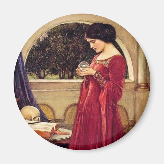 Imã "The Crystal Ball" por John William Waterhouse (Frente)