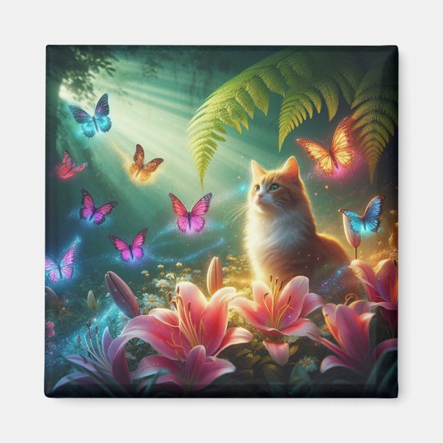 Imã The Curious Cat & Her Butterflies (Frente)