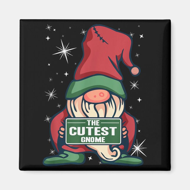 Imã The Cutest Gnome Xmas Elf Matching Family Christma (Frente)