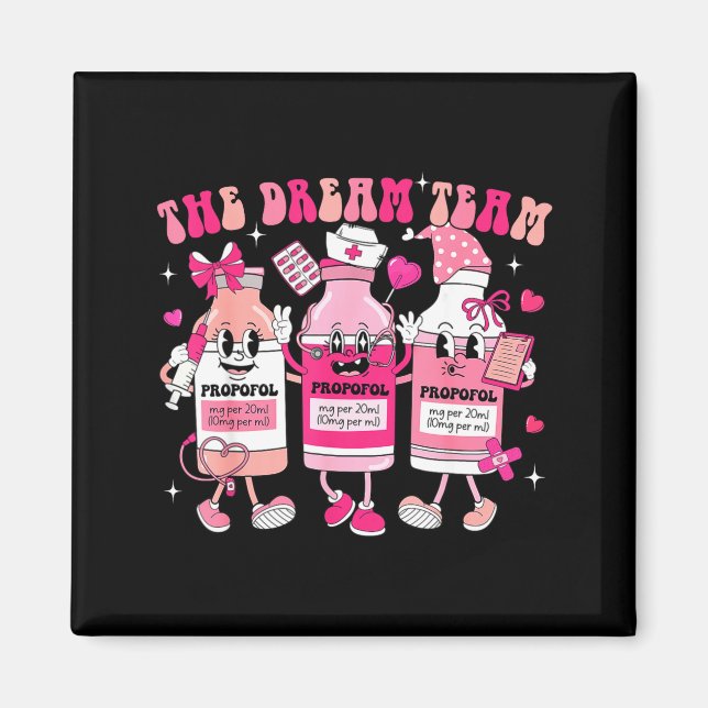 Imã The Dream Team Retro Groovy Nurse Medical Nursing  (Frente)