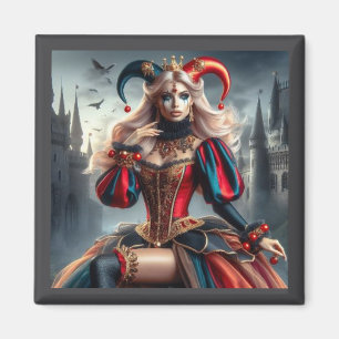 Imã "The Enigmatic Jester Queen - Magnet Art"