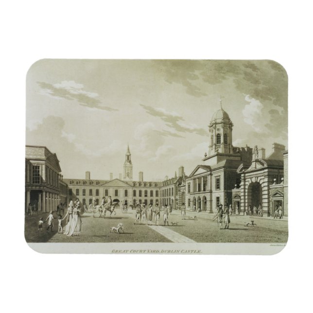 Ímã The Excelente Court Yard, Dublin Castle, 1792 (gra (Horizontal)