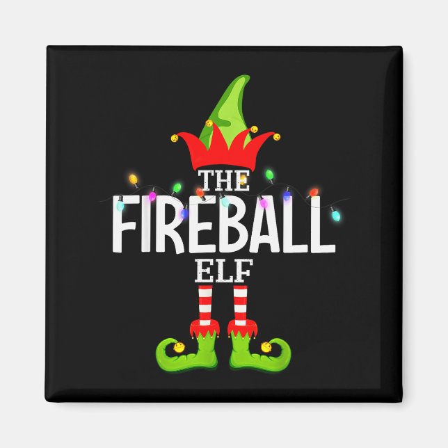 Imã The Fireball Elf Christmas Matching Pajamas  (Frente)