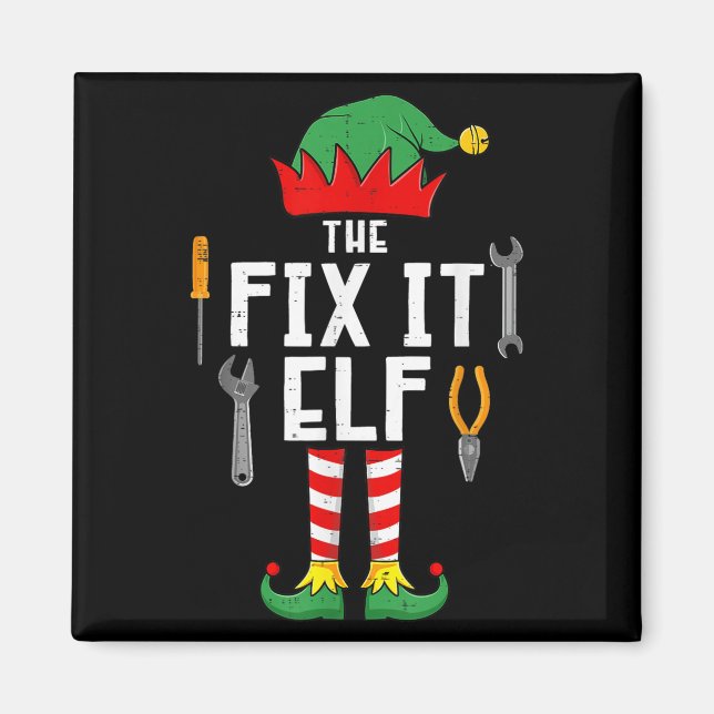 Imã The Fix It Elf Christmas Family Matching Xmas Grou (Frente)