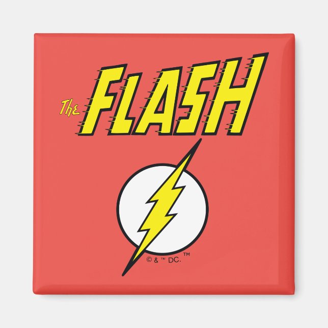 Imã The Flash Name & Lightning Bolt Logo (Frente)