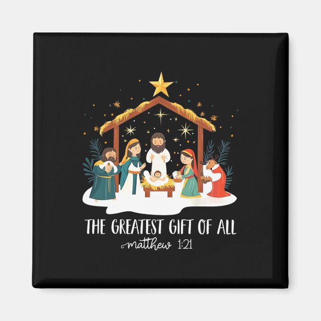 Imã The Greatest For All Christmas Nativity Jesus Chri (Frente)
