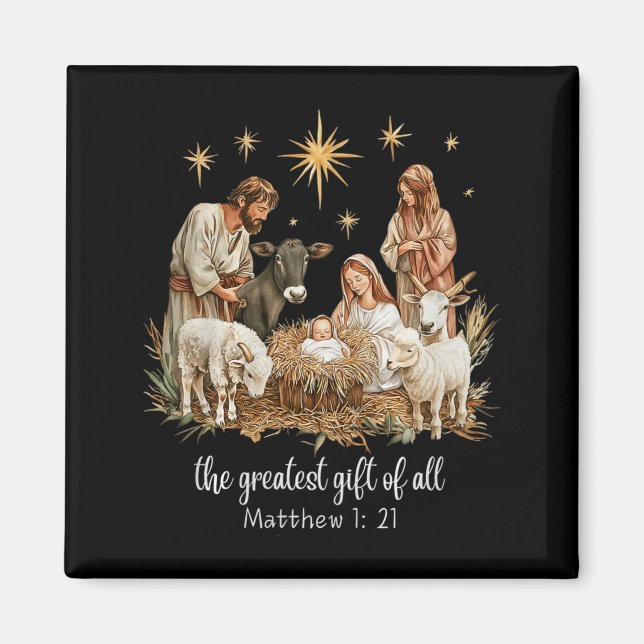 Imã The Greatest For All Christmas Nativity Jesus Chri (Frente)
