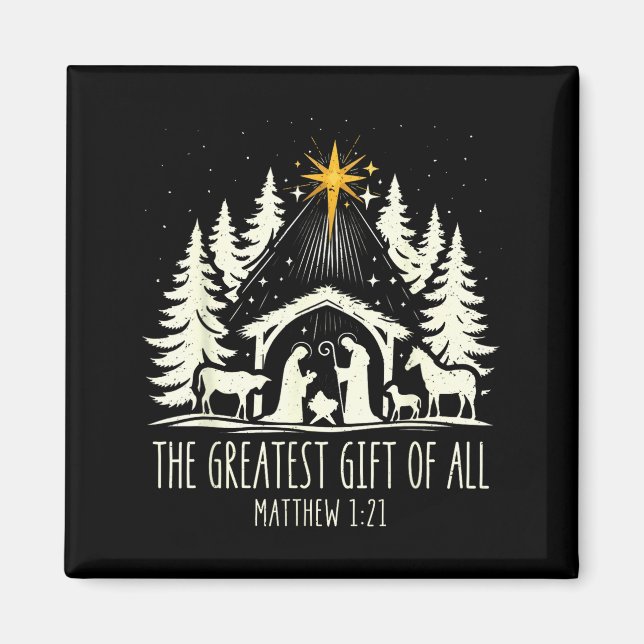 Imã The Greatest Gift For All Christmas Nativity Jesus (Frente)