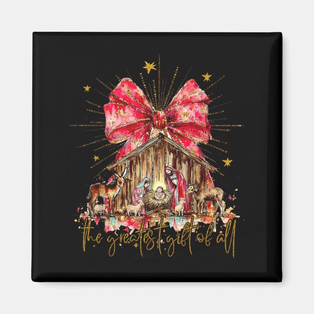 Imã The Greatest Gift For All Christmas Nativity Jesus (Frente)