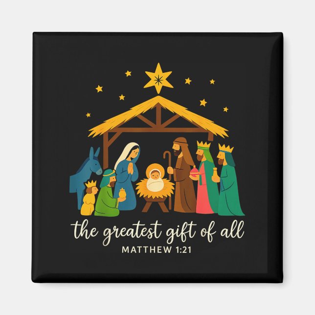Imã The Greatest Gift For All Christmas Nativity Jesus (Frente)