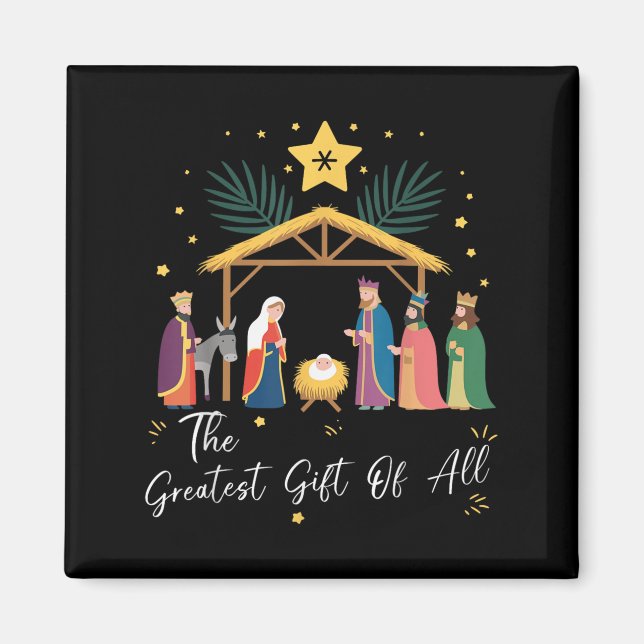 Imã The Greatest Gift For All Christmas Nativity Jesus (Frente)