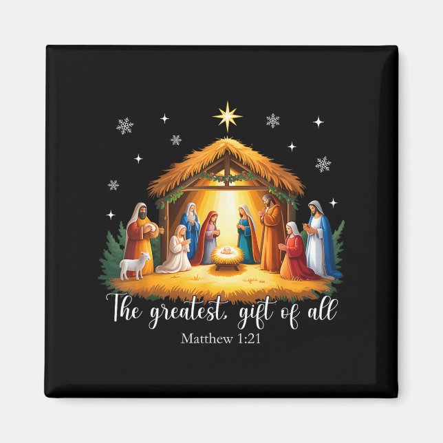 Imã The Greatest Gift For All Christmas Nativity Jesus (Frente)