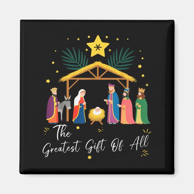 Imã The Greatest Gift For All Christmas Nativity Jesus (Frente)