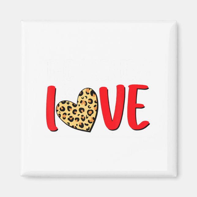 Imã The Greatest Is Love Valentines Day Leopard Heart  (Frente)