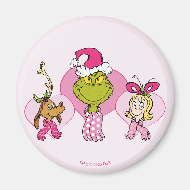 Imã The Grinch Crew in Pink Valentine's Portrait (Frente)