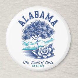 Imã The Heart of Dixie – Alabama Camellia & Tree Graph