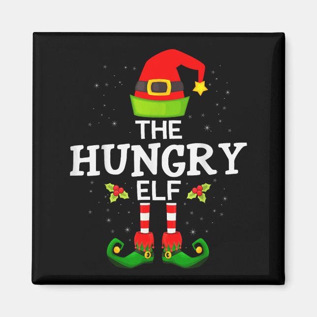 Imã The Hungry Elf Christmas Family Matching Pajama  (Frente)