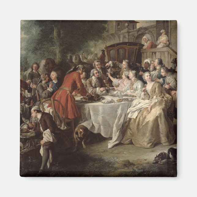 Imã The Hunt Lunch, detalhe dos jantares, 1737 (Frente)