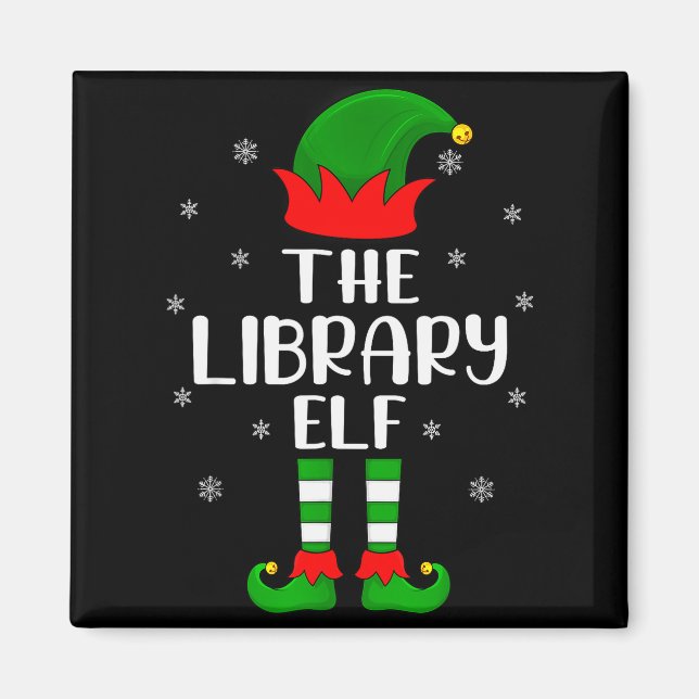 Imã The Library Elf Christmas Party Matching Family Xm (Frente)