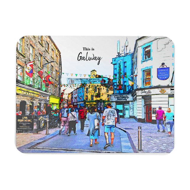 Ímã The Lively town of Galway-Ireland (Horizontal)