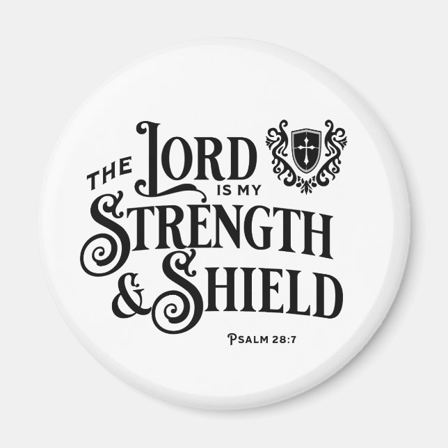 Imã The Lord is My Strength Scripture (Frente)