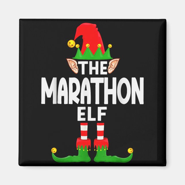 Imã The Marathon Elf Family Christmas Pajama Party  (Frente)
