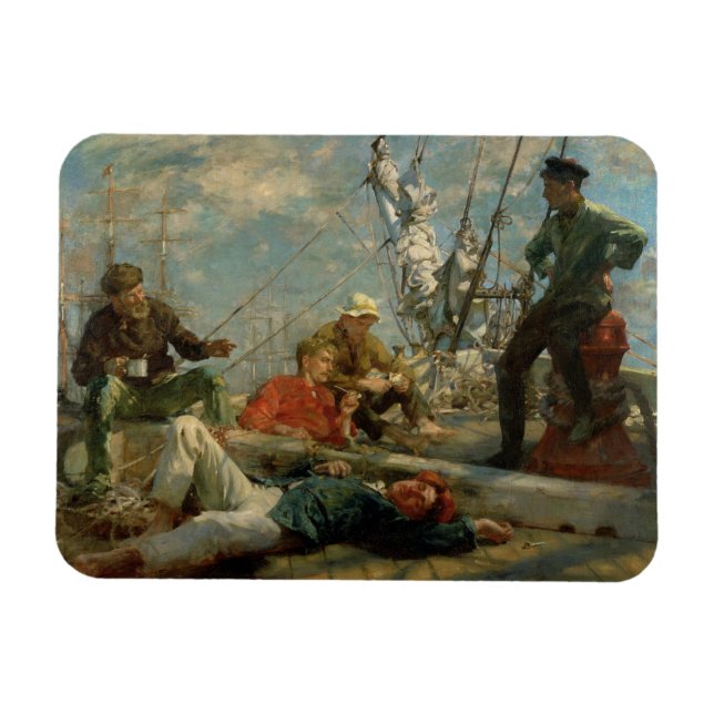 Ímã The Midday Rest (Sailors Yarning), 1906 (óleo em c (Horizontal)