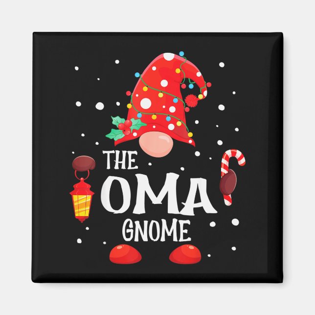 Imã The Oma Gnome Matching Family Christmas Gnome Paja (Frente)