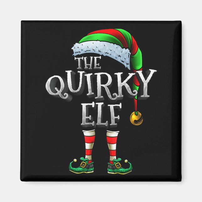 Imã The Quirky Elf Shirt Matching Family Quirky Christ (Frente)